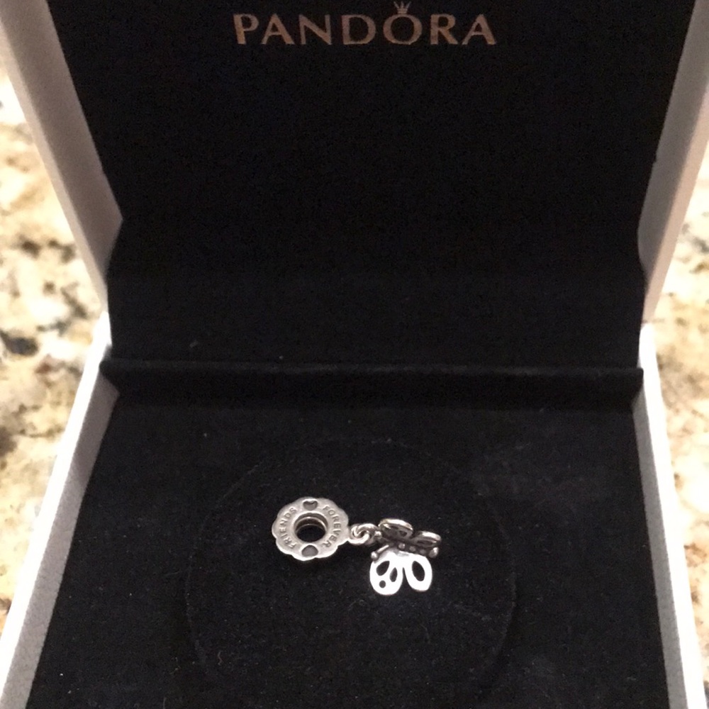 PANDORA Charm - silver friends forever butterfly